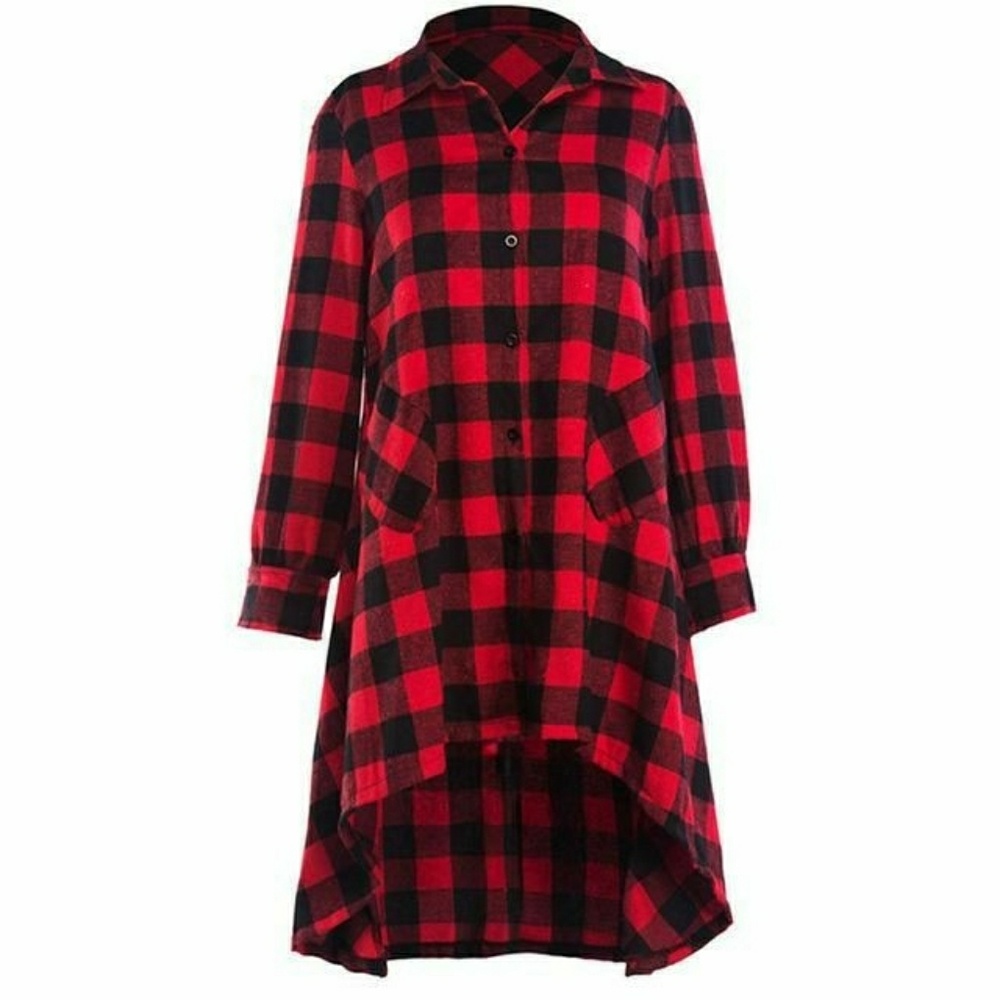Flannel T-shirt Dress